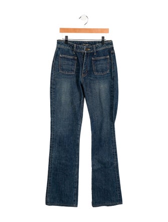 Saint Laurent Mid-Rise Wide Leg Jeans