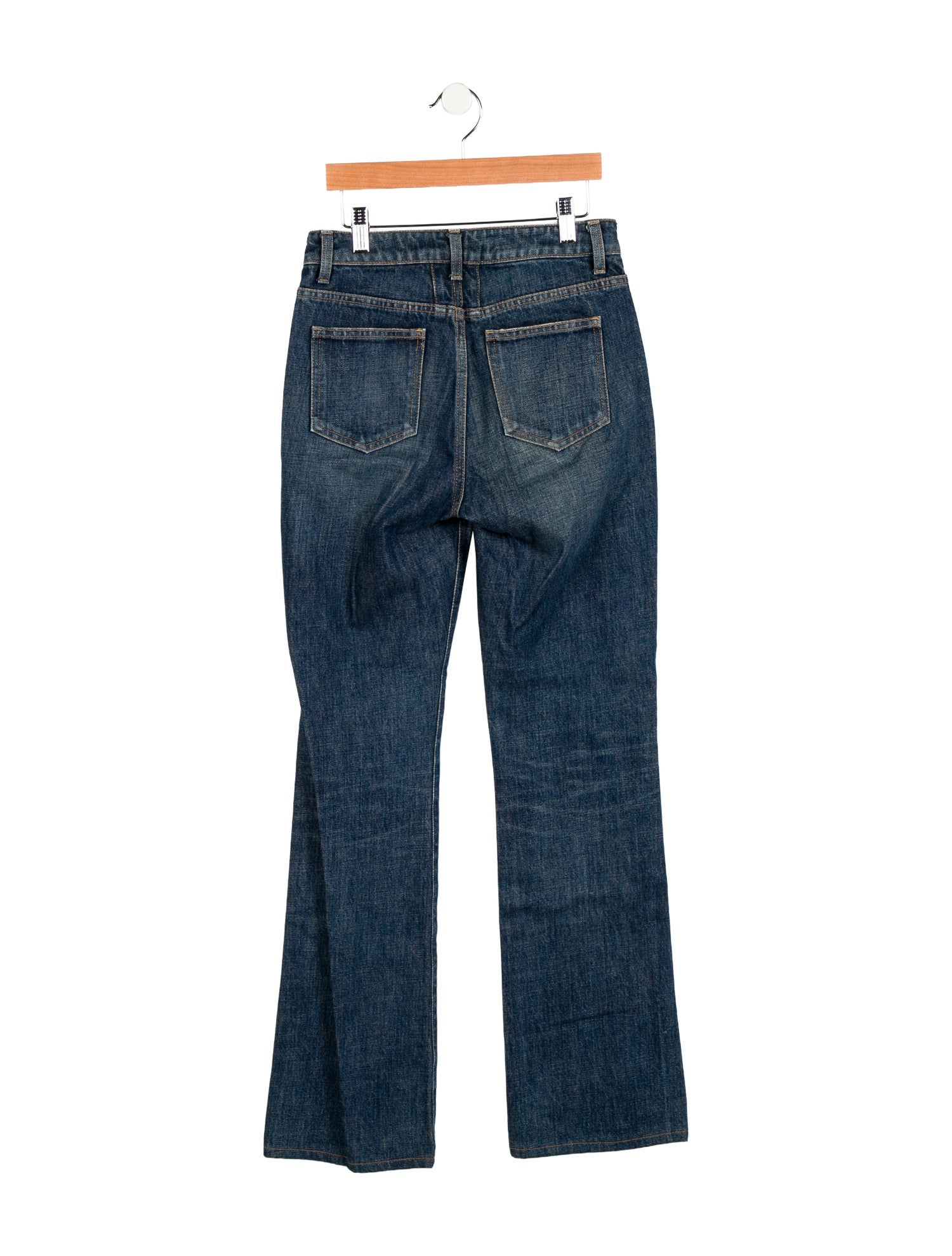 Saint Laurent Mid-Rise Wide Leg Jeans