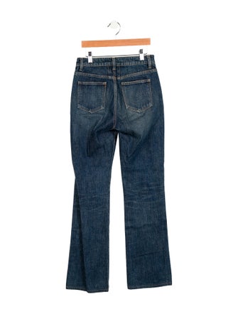 Saint Laurent Mid-Rise Wide Leg Jeans