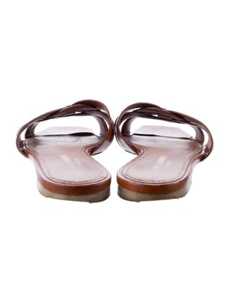 Saint Laurent Leather Mesh Accents Slides