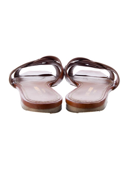 Saint Laurent Leather Mesh Accents Slides