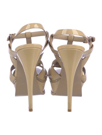 Saint Laurent Patent Leather T-Strap Sandals
