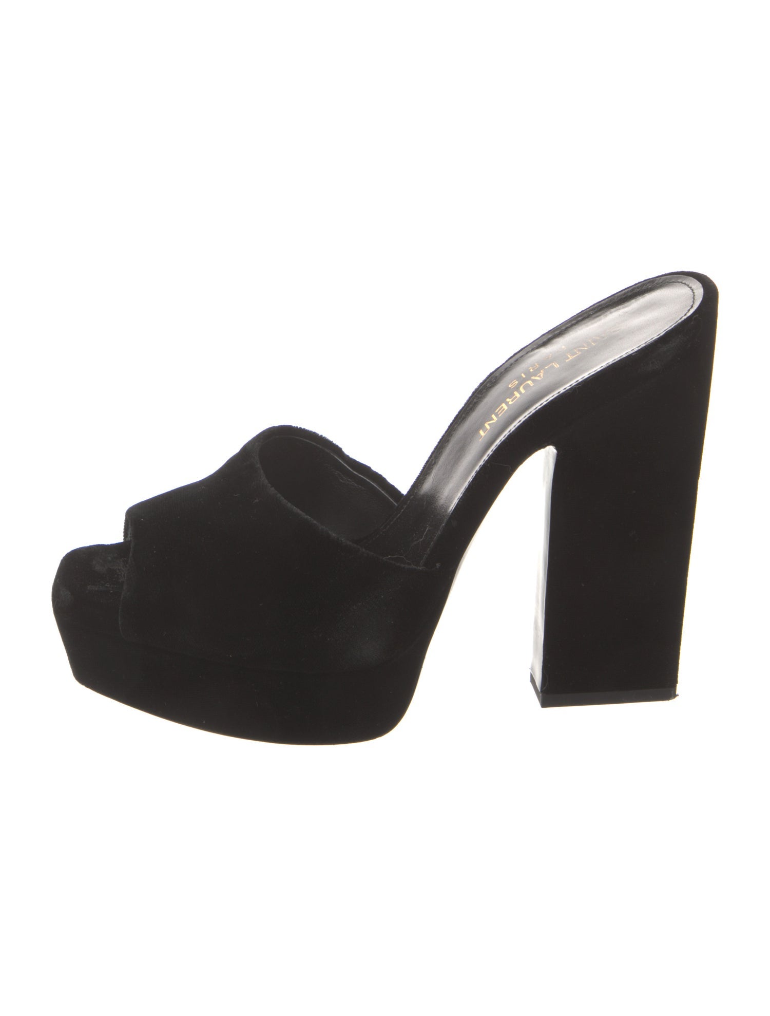 Saint Laurent Velvet Slides