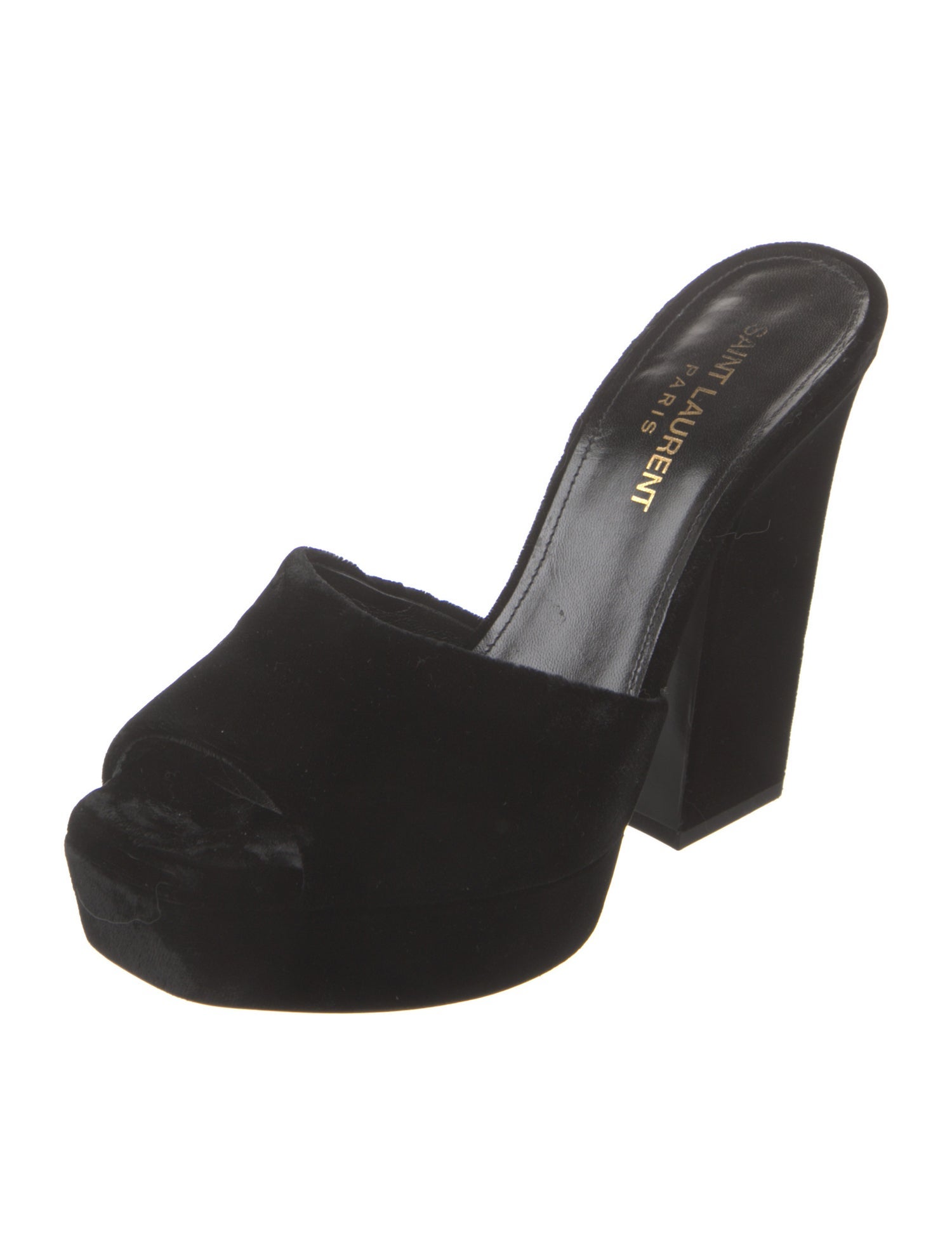 Saint Laurent Velvet Slides