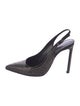 Saint Laurent Leather Studded Accents Slingback Pumps