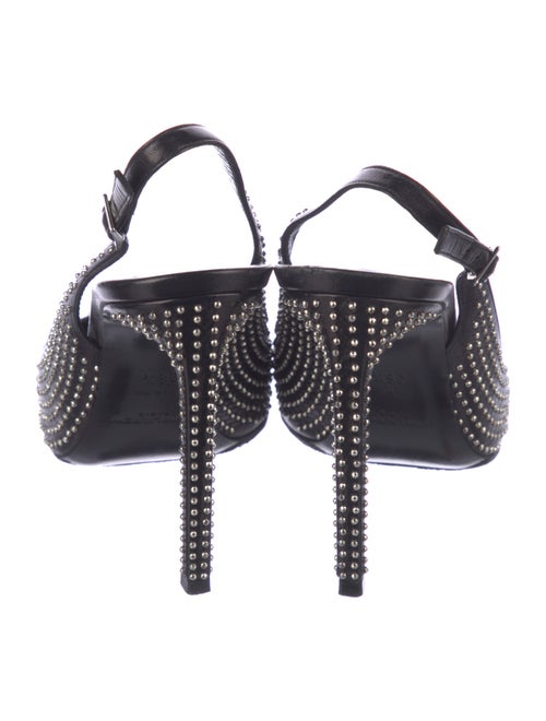 Saint Laurent Leather Studded Accents Slingback Pumps