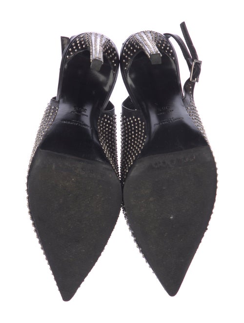 Saint Laurent Leather Studded Accents Slingback Pumps
