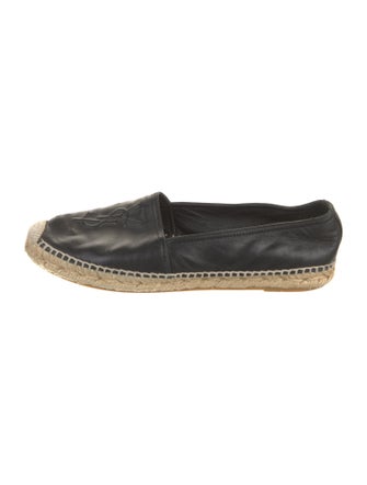 Saint Laurent Leather Whipstitch Trim Espadrilles