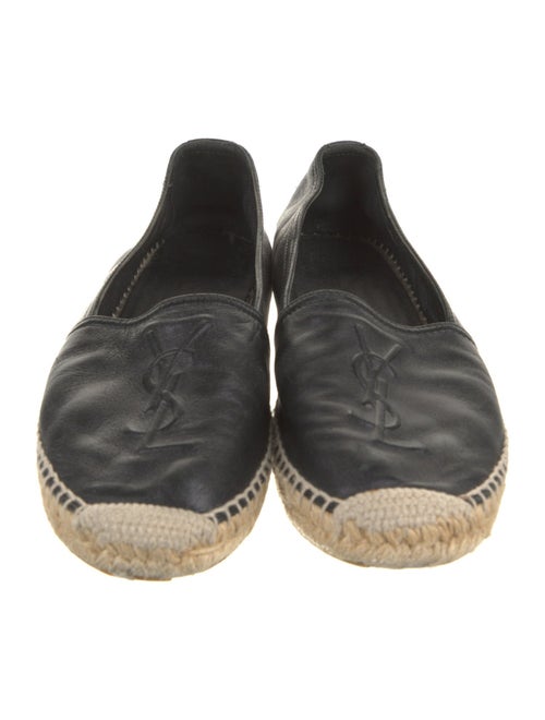Saint Laurent Leather Whipstitch Trim Espadrilles
