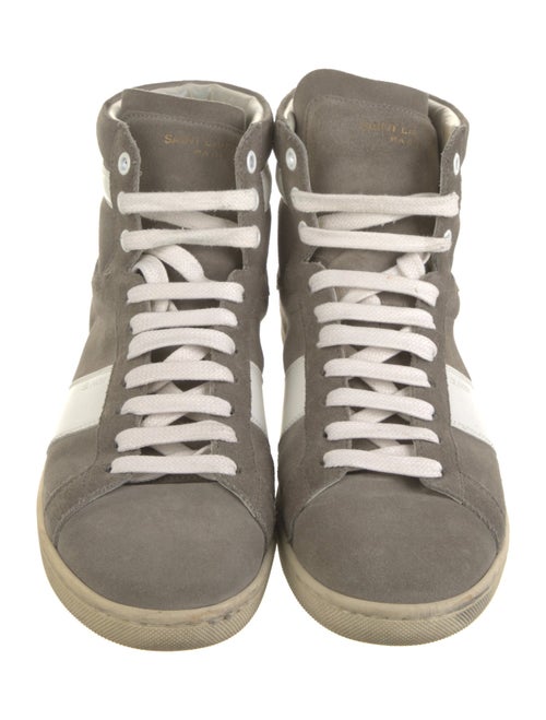 Saint Laurent Suede Colorblock Pattern Sneakers