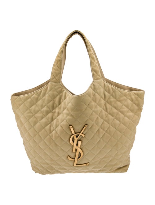 Saint Laurent Quilted Monogram Carré-Quilt Matelassé ICare w/ Pouch Maxi 2023