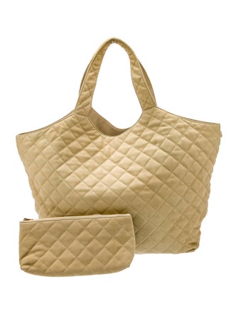 Saint Laurent Quilted Monogram Carré-Quilt Matelassé ICare w/ Pouch Maxi 2023