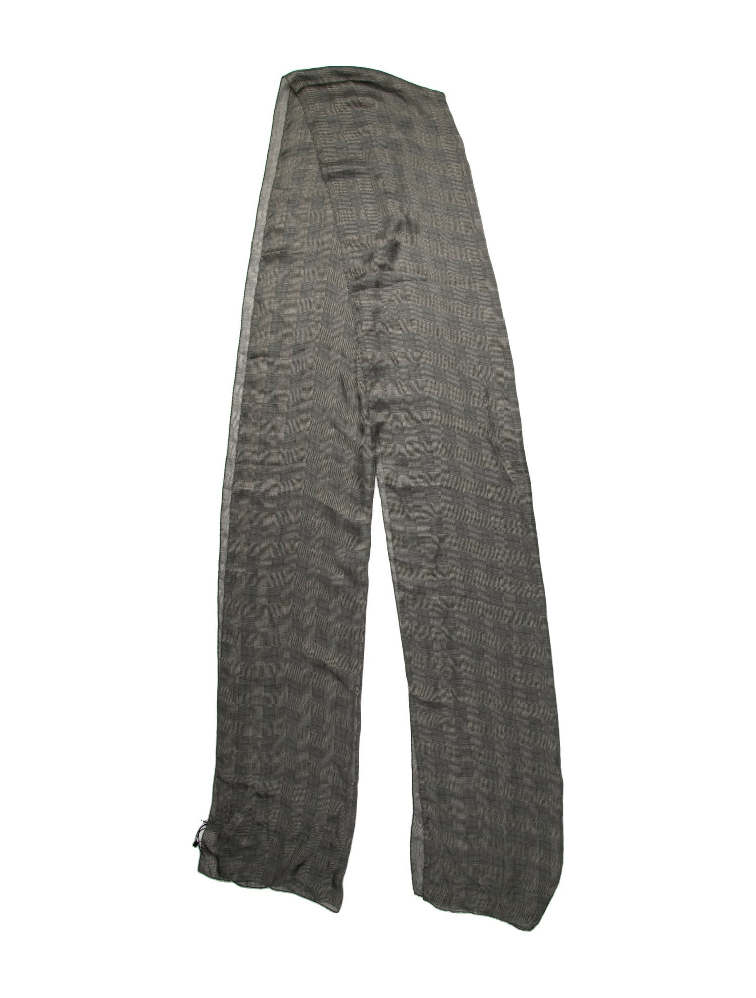 Saint Laurent Silk Plaid Print Scarf w/ Tags