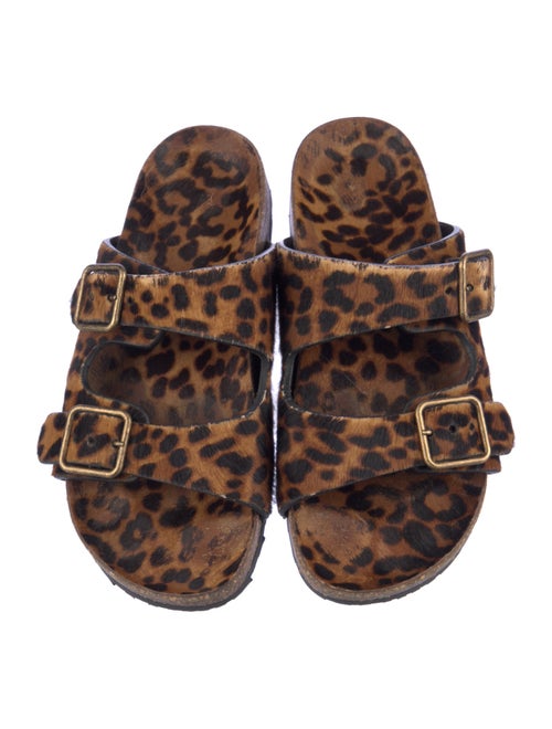 Saint Laurent Ponyhair Animal Print Slides