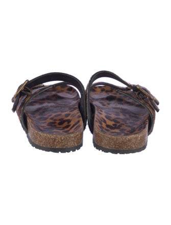 Saint Laurent Ponyhair Animal Print Slides