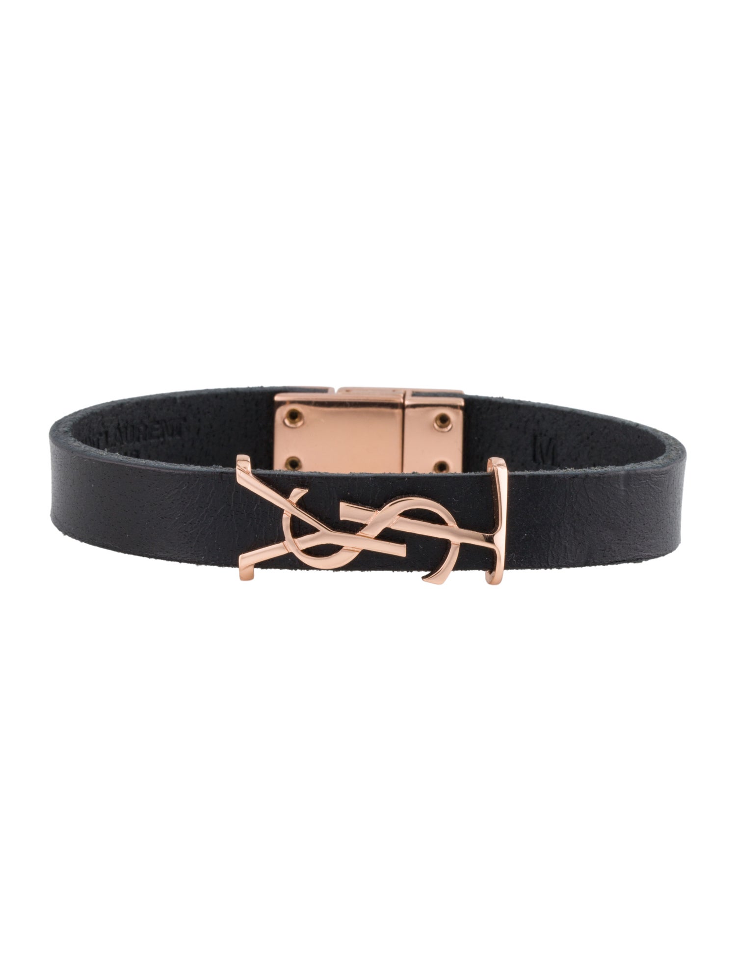 Saint Laurent Cassandre Leather Bracelet