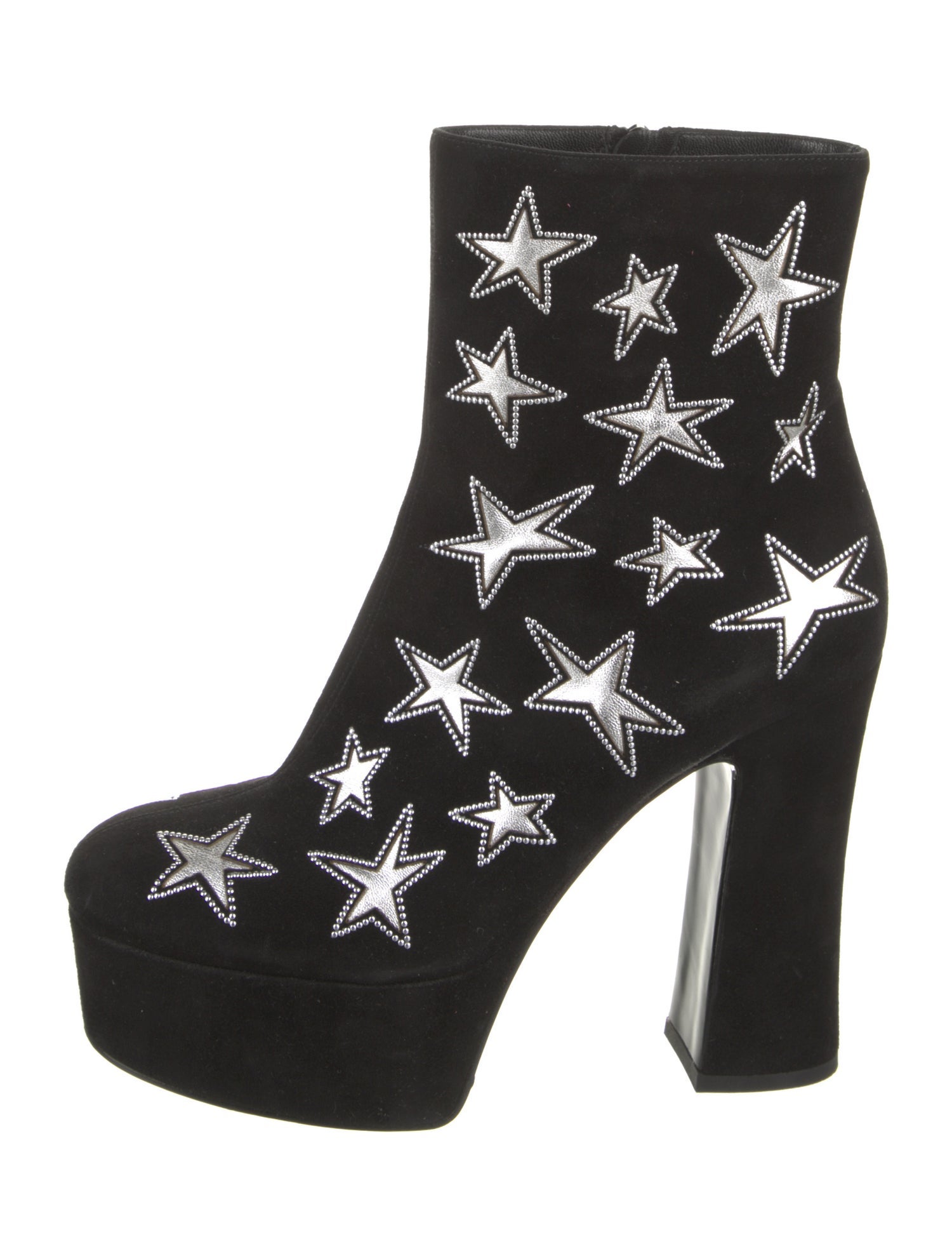 Saint Laurent Suede Patterned Boots