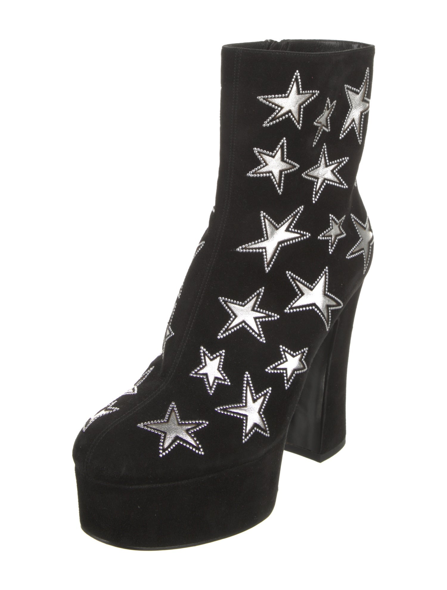 Saint Laurent Suede Patterned Boots