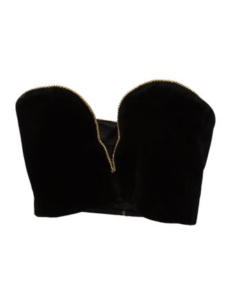 Saint Laurent Strapless Crop Top