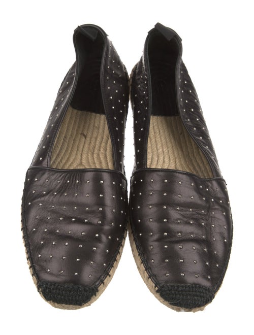 Saint Laurent Leather Studded Accents Espadrilles