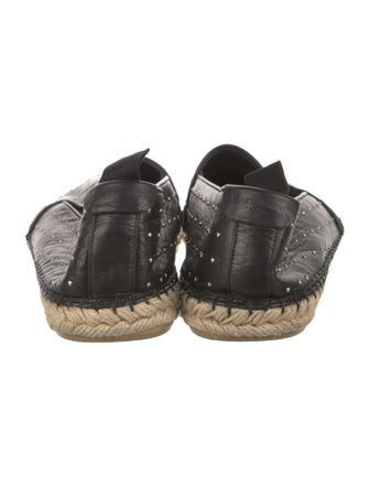 Saint Laurent Leather Studded Accents Espadrilles