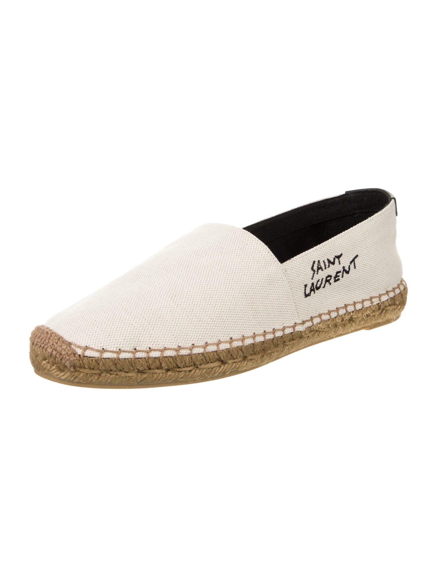 Saint Laurent Canvas Embroidered Accent Espadrilles