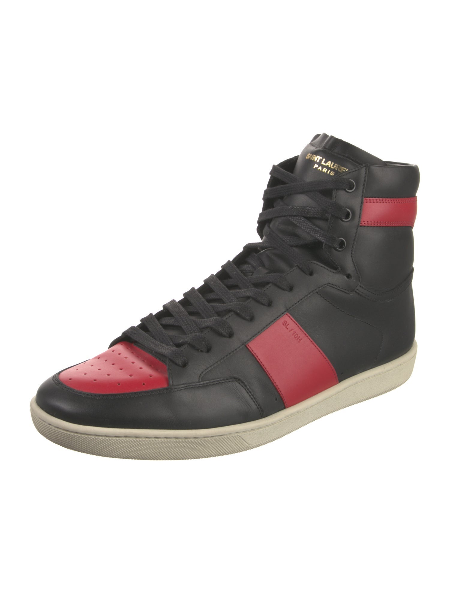 Saint Laurent Leather Colorblock Pattern Sneakers