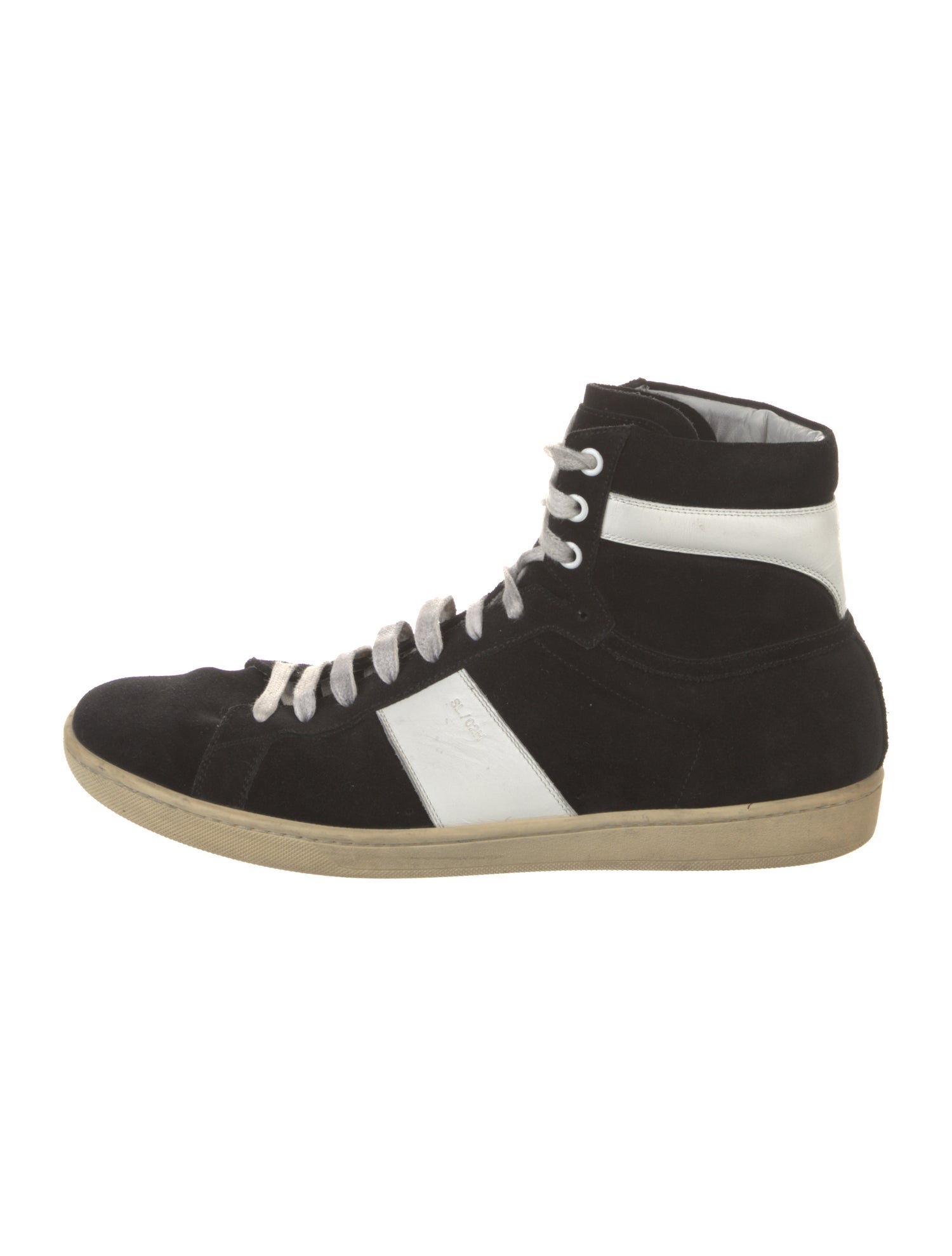 Saint Laurent Suede Colorblock Pattern Sneakers