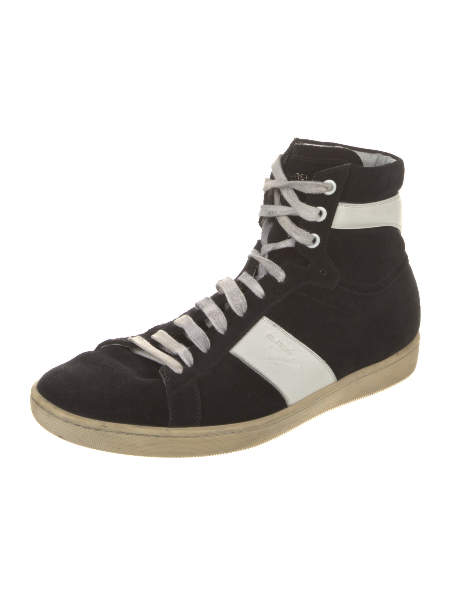 Saint Laurent Suede Colorblock Pattern Sneakers