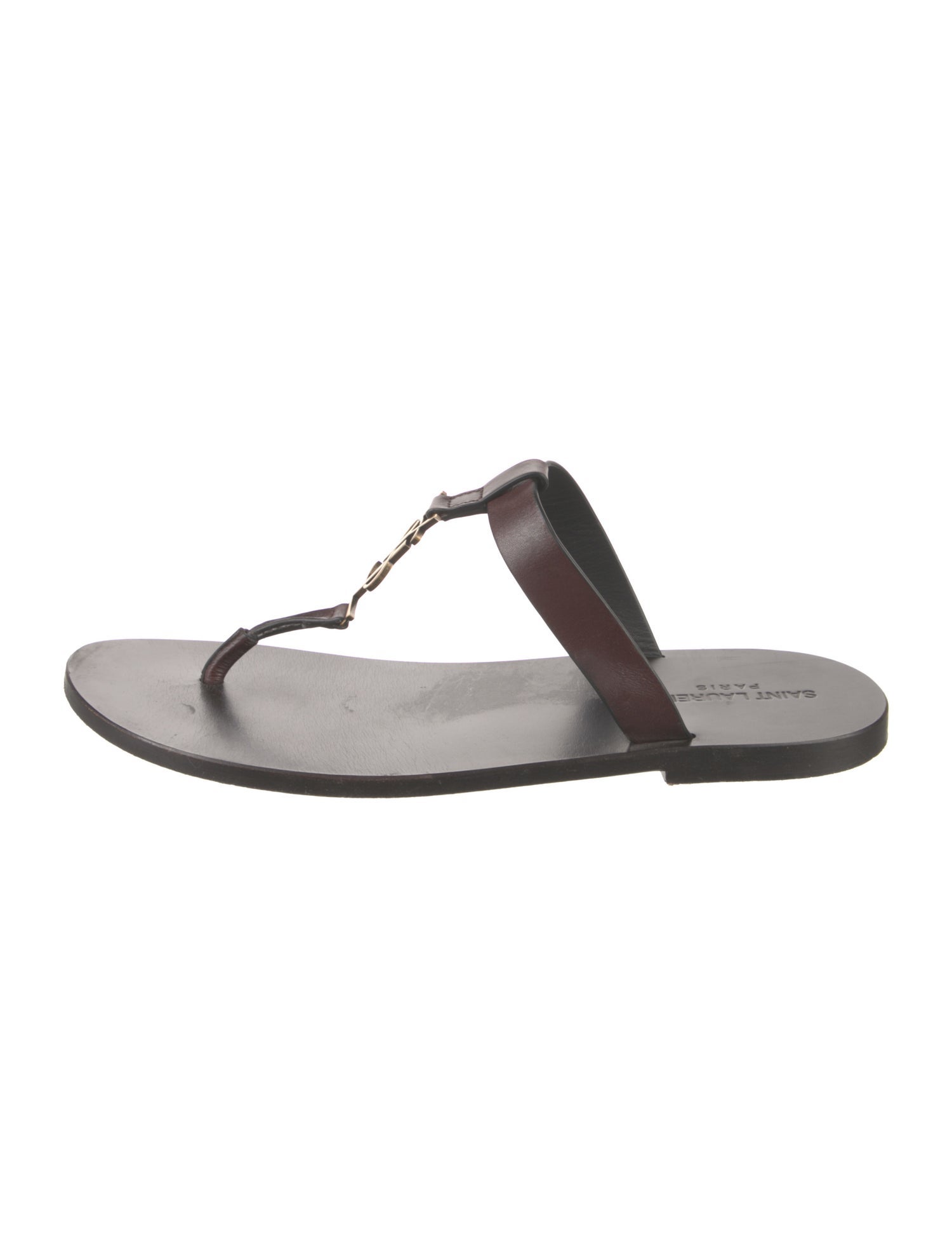 Saint Laurent Leather Flip Flops