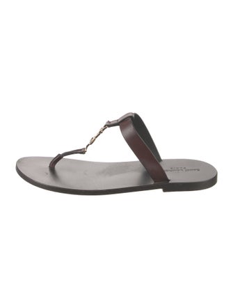 Saint Laurent Leather Flip Flops
