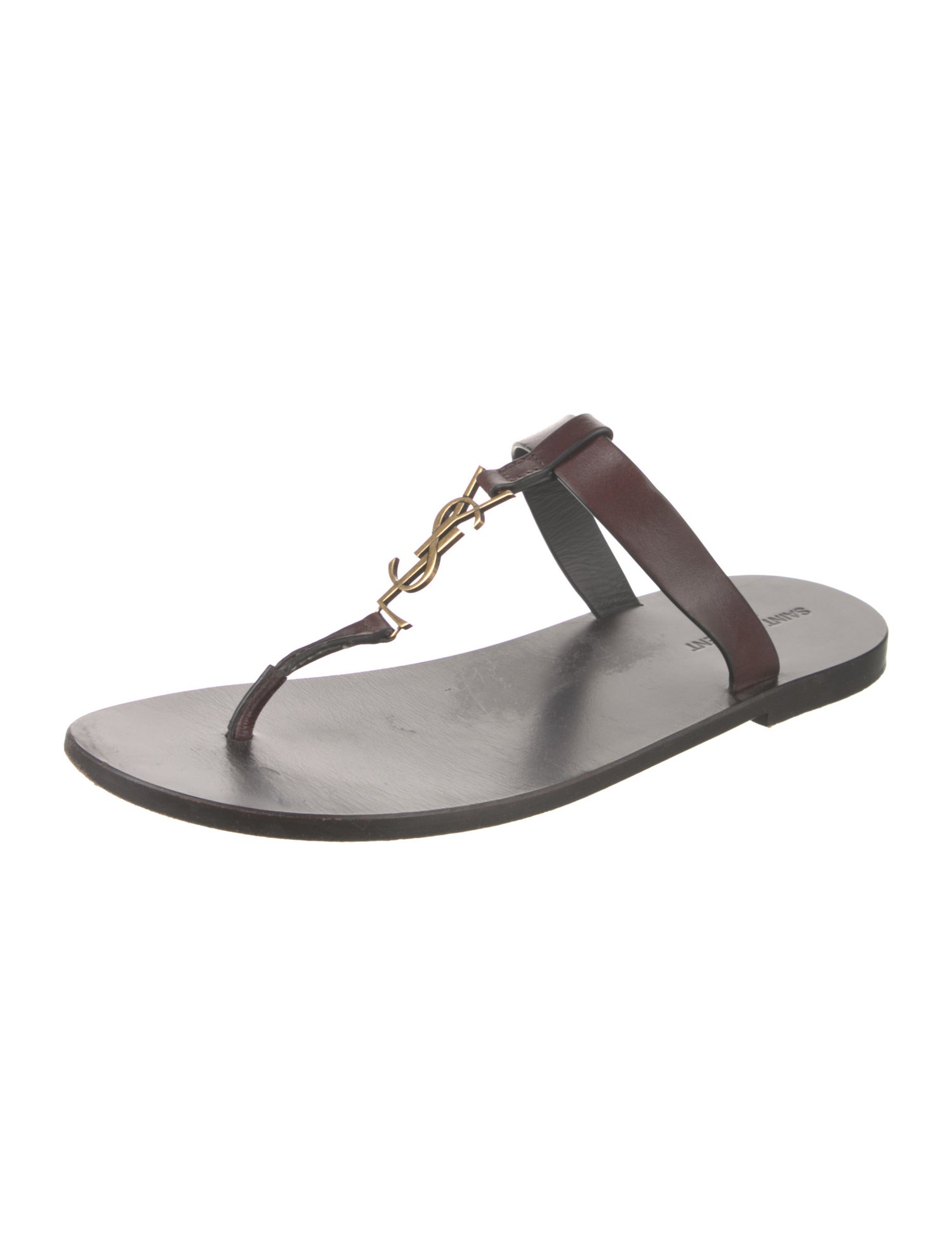 Saint Laurent Leather Flip Flops