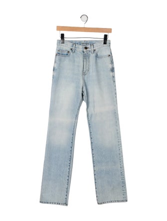 Saint Laurent High-Rise Straight Leg Jeans