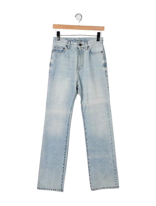 Saint Laurent High-Rise Straight Leg Jeans