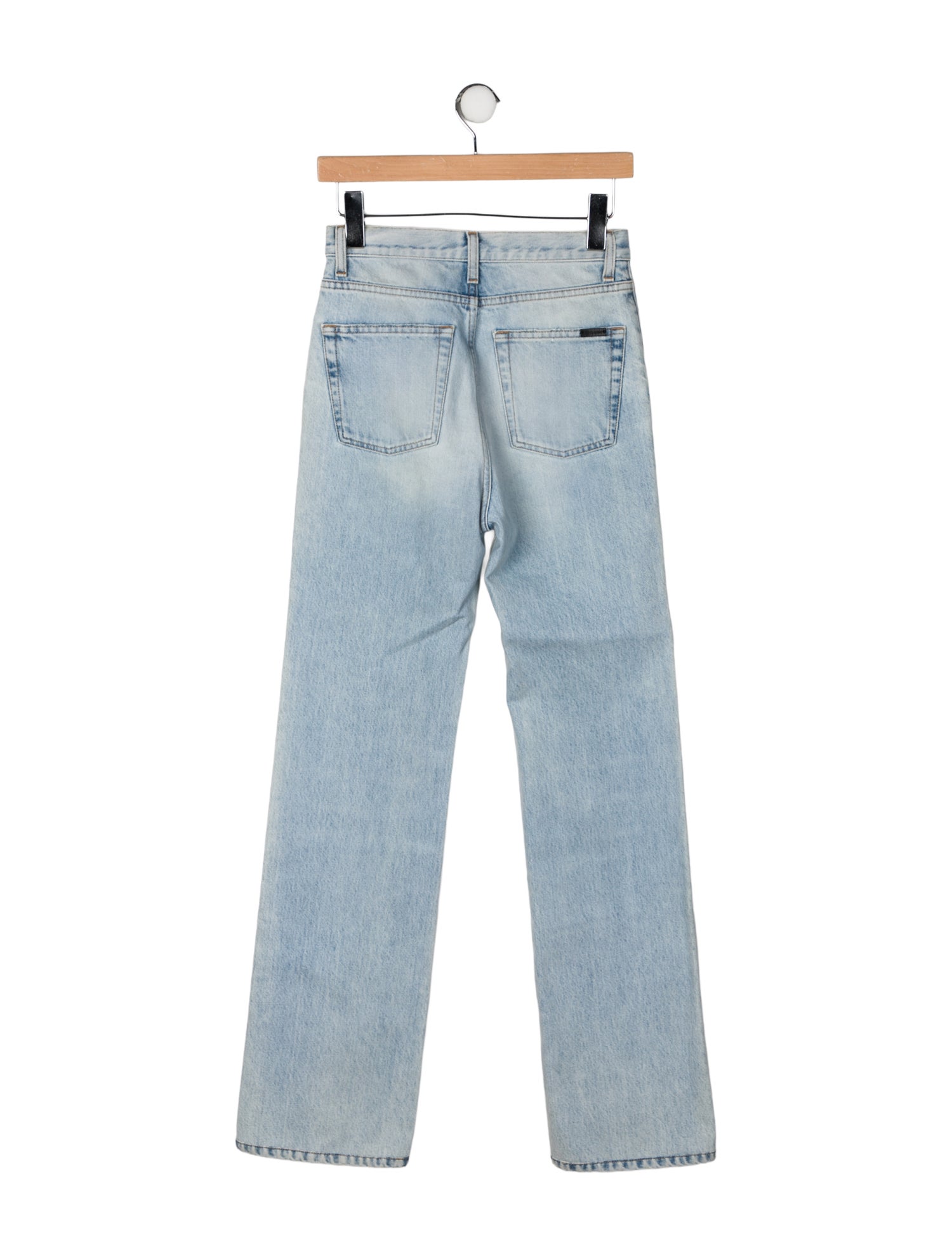 Saint Laurent High-Rise Straight Leg Jeans