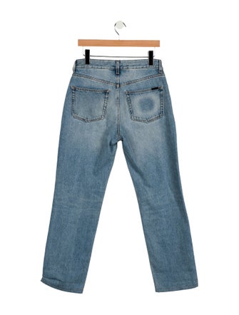 Saint Laurent High-Rise Straight Leg Jeans