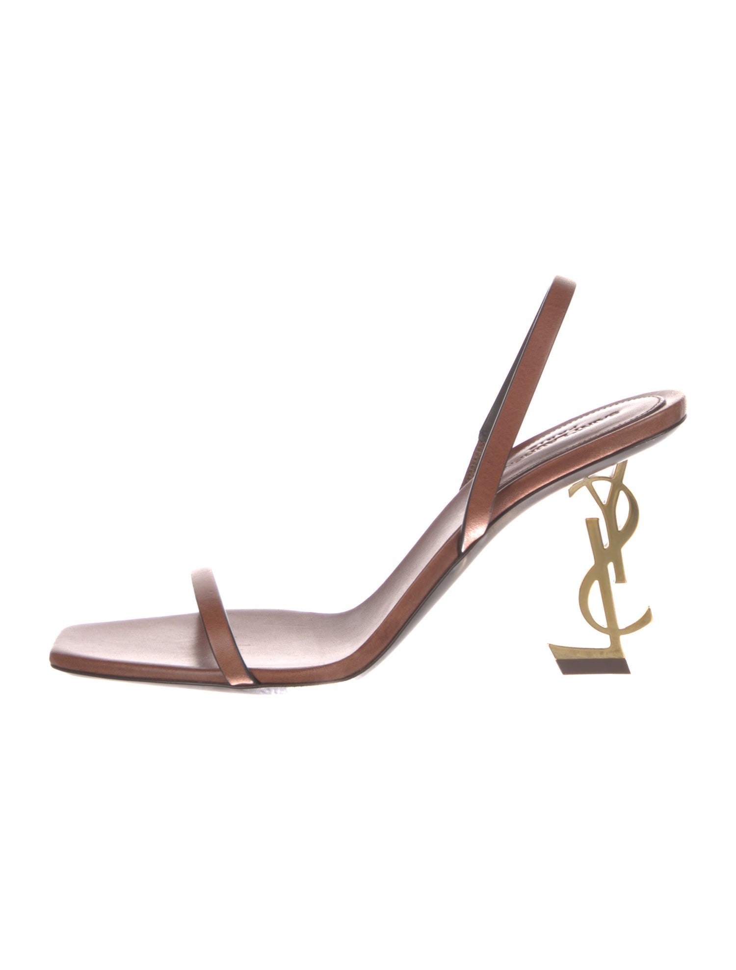 Saint Laurent Opyum Leather Slingback Sandals