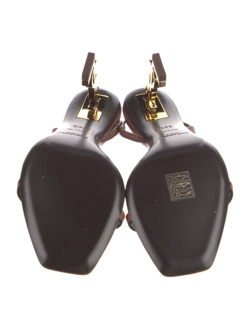 Saint Laurent Opyum Leather Slingback Sandals