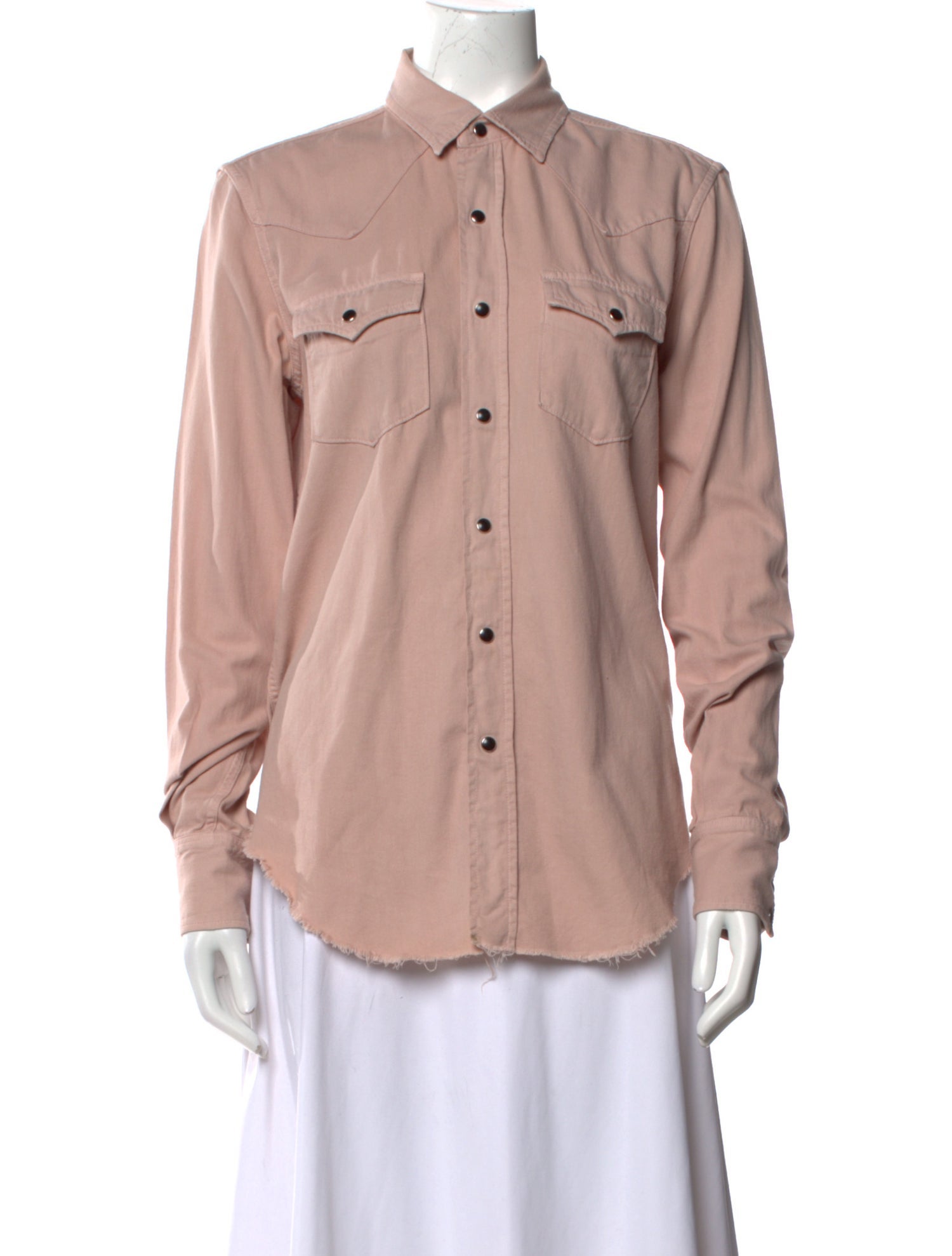 Saint Laurent Long Sleeve Button-Up Top