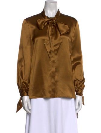 Saint Laurent Silk Long Sleeve Blouse