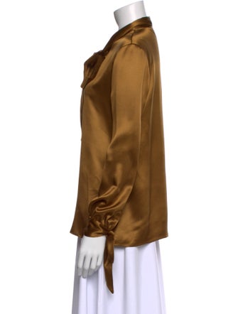 Saint Laurent Silk Long Sleeve Blouse