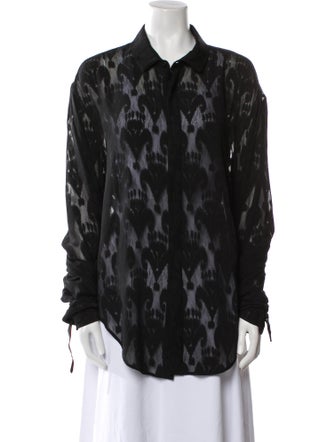 Saint Laurent 2022 Sheer Button-Up Top