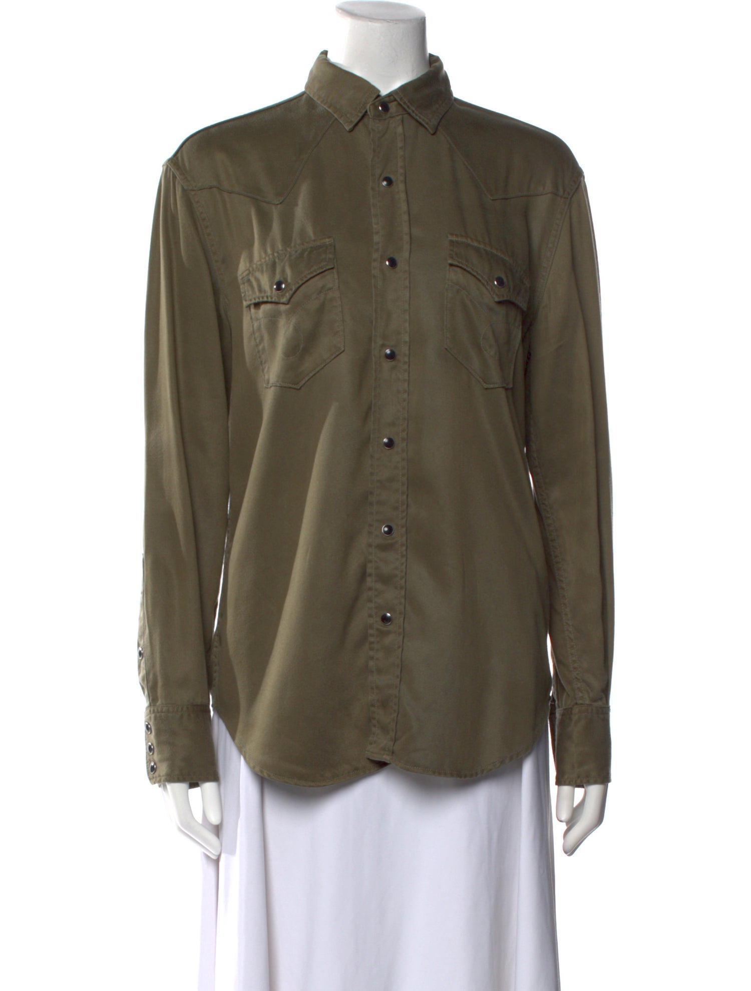 Saint Laurent Long Sleeve Button-Up Top