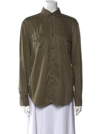 Saint Laurent Long Sleeve Button-Up Top