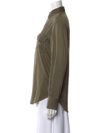 Saint Laurent Long Sleeve Button-Up Top