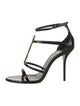 Saint Laurent Patent Leather T-Strap Sandals