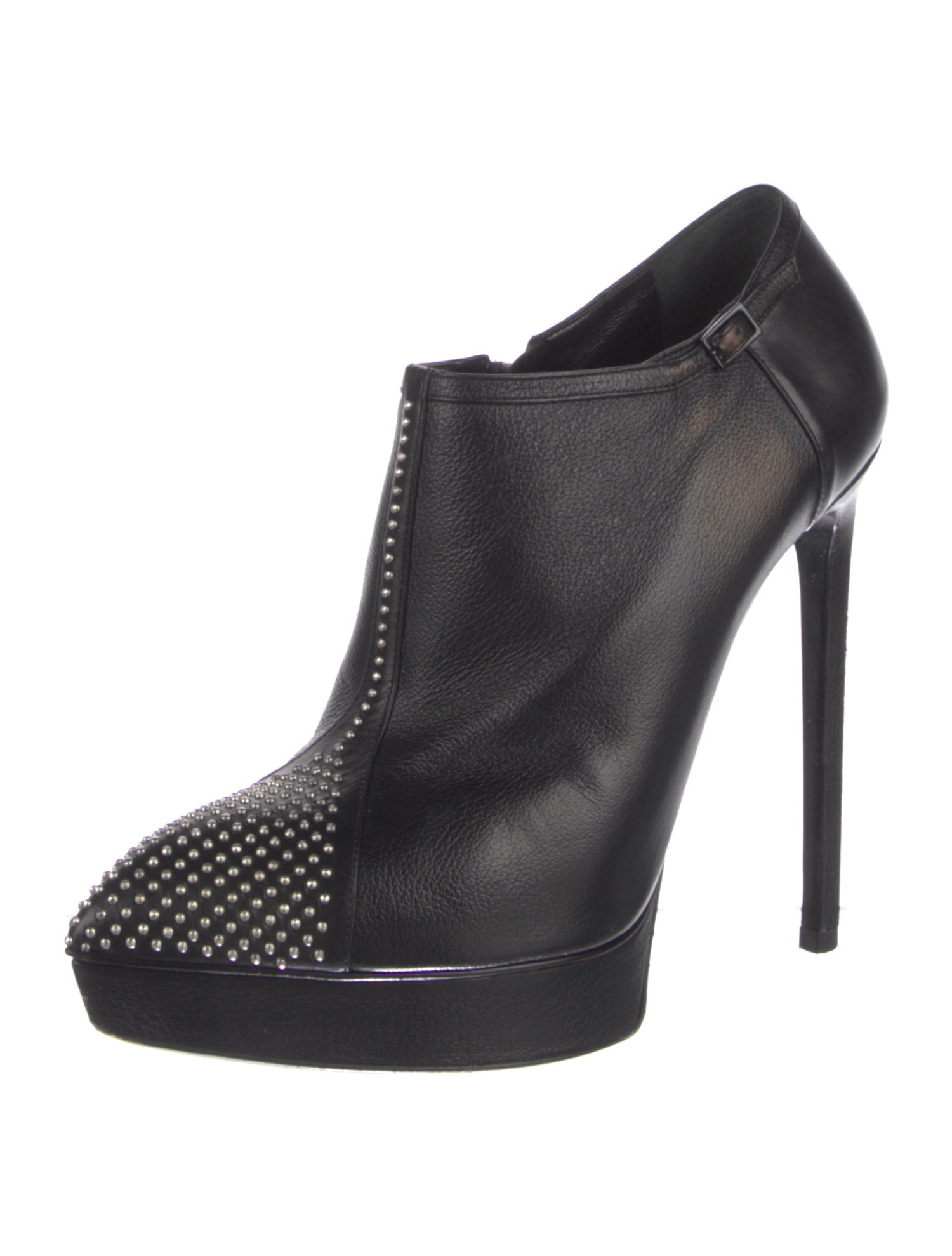 Saint Laurent Leather Studded Accents Boots