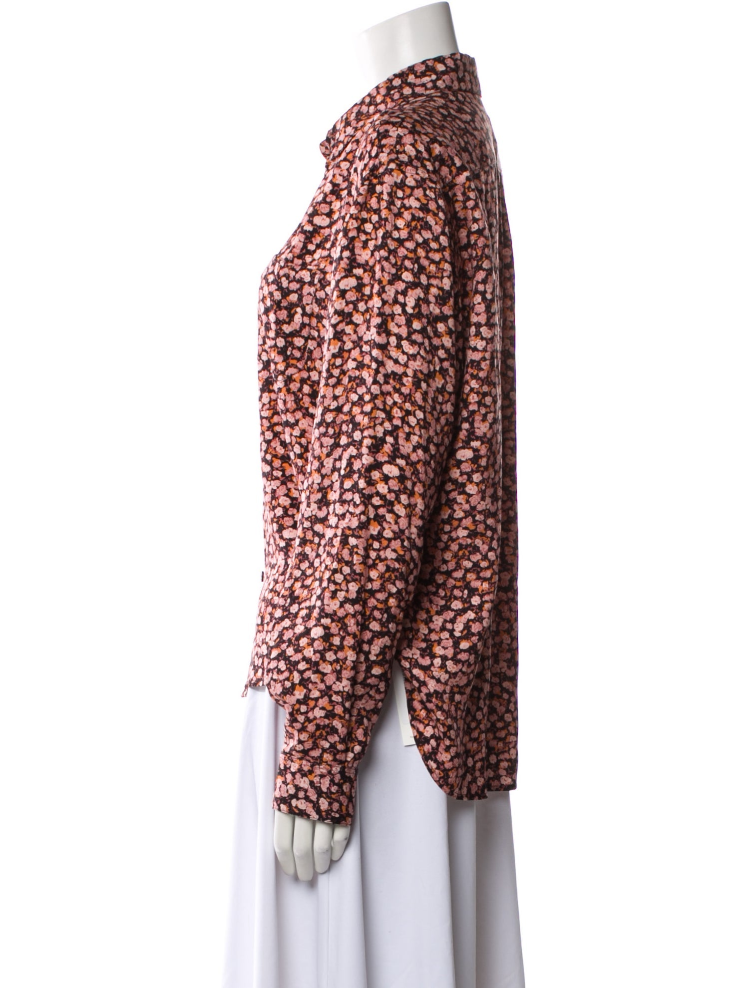 Saint Laurent Silk Animal Print Button-Up Top