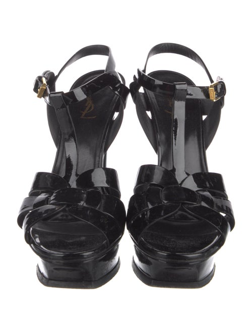 Saint Laurent Patent Leather T-Strap Sandals