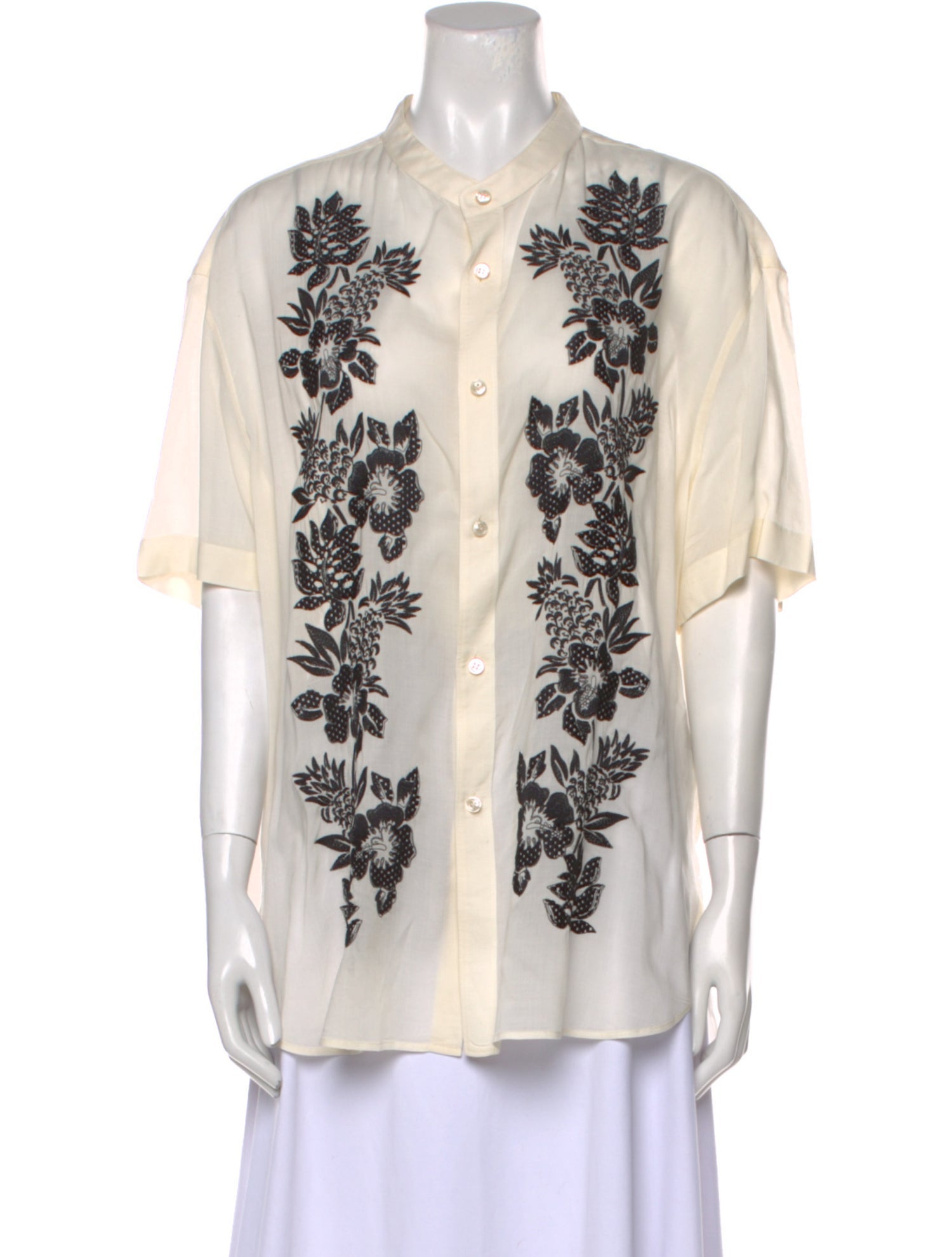 Saint Laurent 2020 Printed Button-Up Top